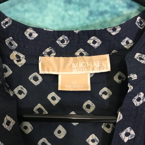 Michael kors women shirt blue polka dots size xs - Picture 2 of 6