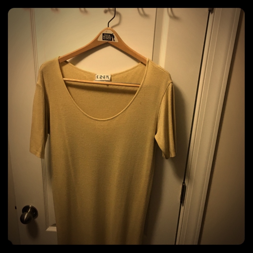 VINTAGE cashmere dress camel color