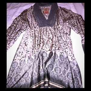 Johnny Was Blouse Crochet Sleeve