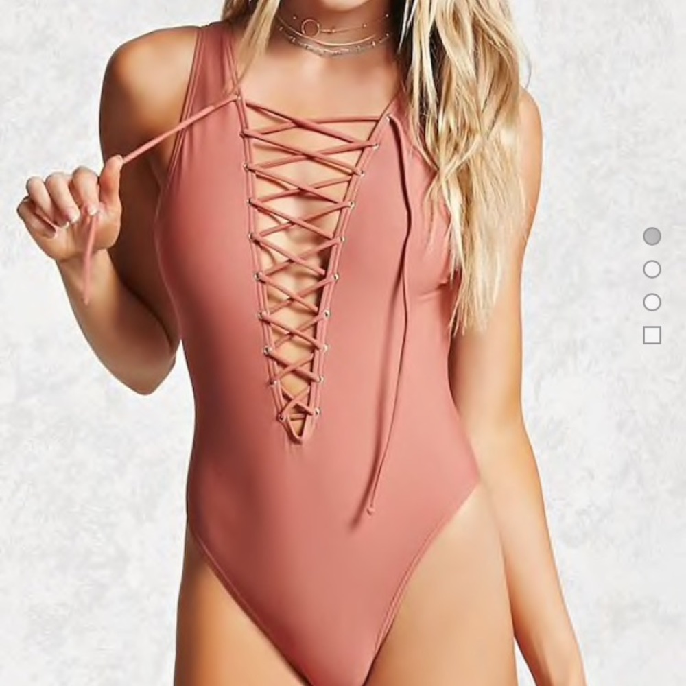 Forever 21 lace up one piece swimsuit