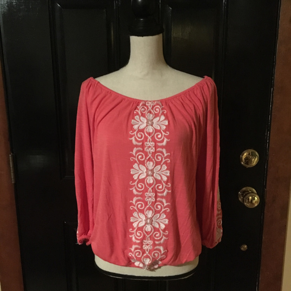 INC embriodered peasant top - EUC - Picture 2 of 5