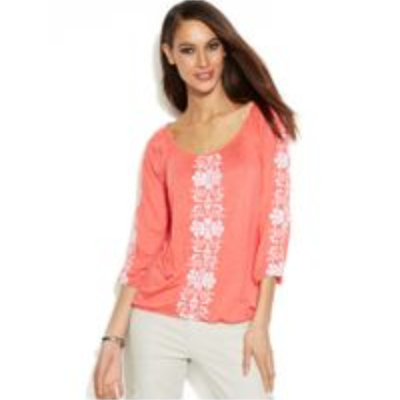 INC embriodered peasant top - EUC - Picture 4 of 5