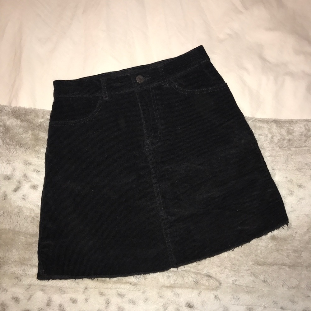 Brandy Melville Black Corduroy Juliette Skirt