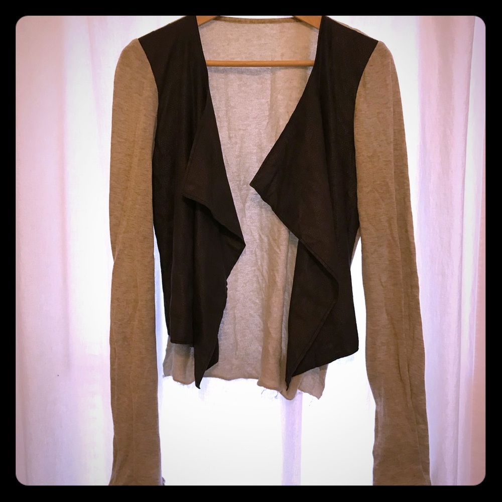 Leather & Cotton Biker Jacket