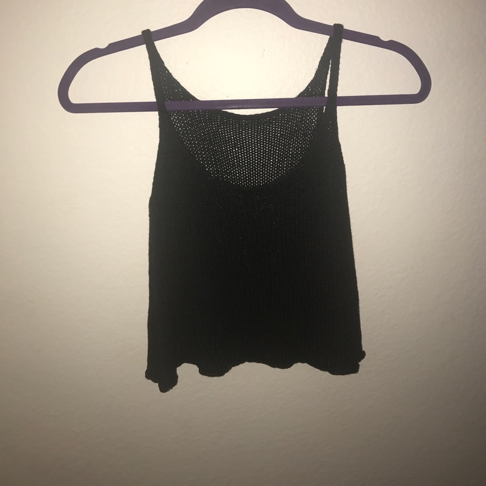Black crochet crop top