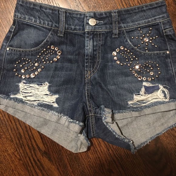 Guess Jean Shorts with Rhinestone - Picture 2 of 6