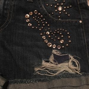 Guess Jean Shorts with Rhinestone