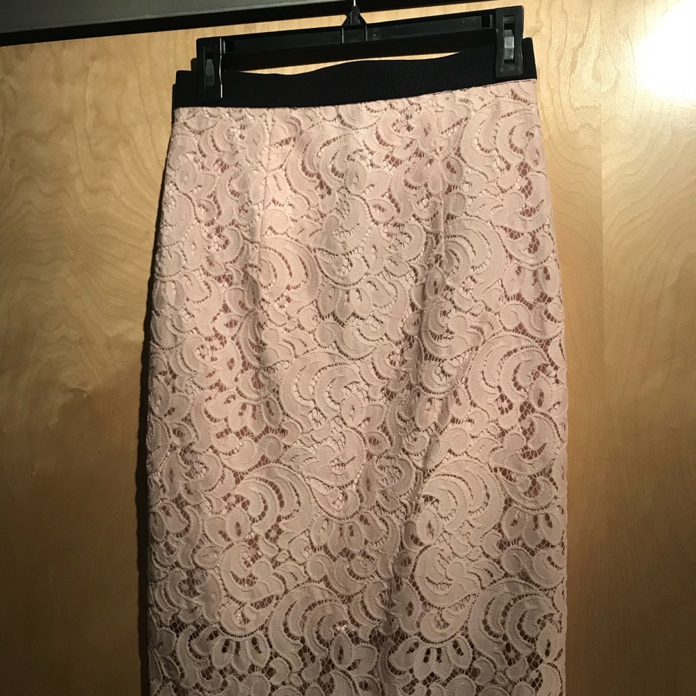 Molly pink lace pencil skirt