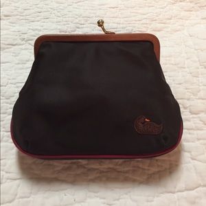Dooney Bourke chocolate with hot pink piping NEW