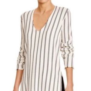 Theory Haydren stretch knit double-striped sweater