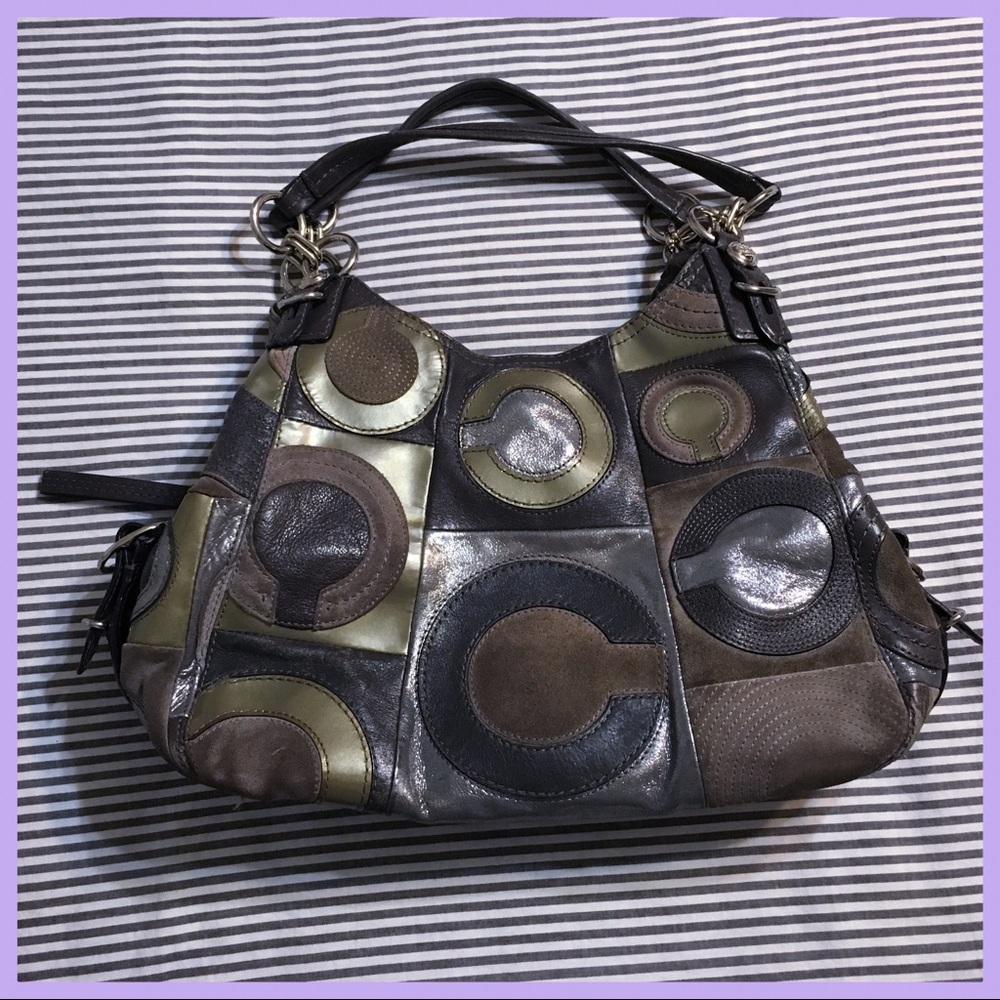 Coach Mia Inlaid C Suede Maggie Soho Handbag