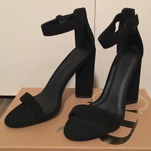 Chunky heel two strap sandal by Charlotte Russe!