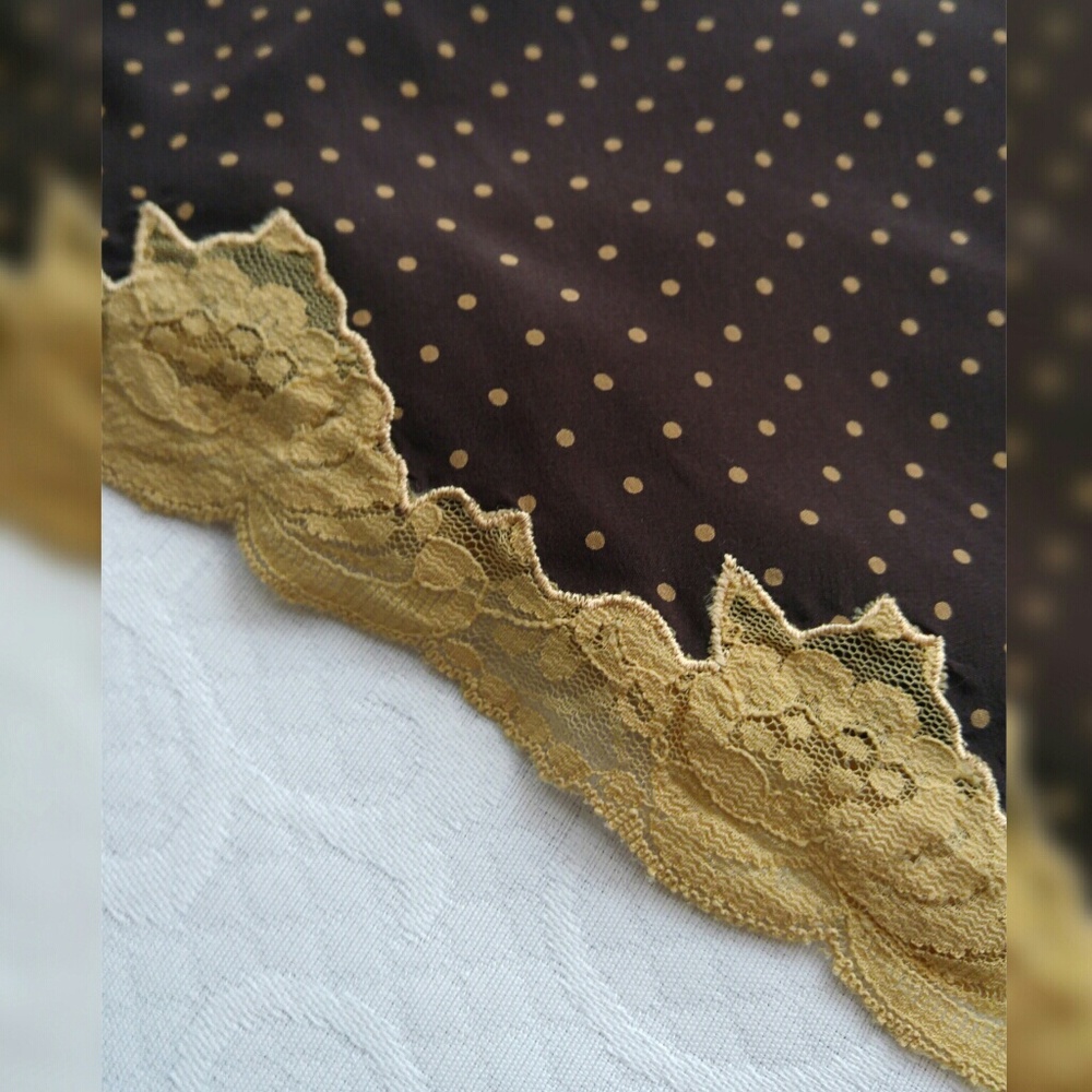 ⭐ BCBG 100% Silk Polka Dot Skirt - Brown - Picture 5 of 7