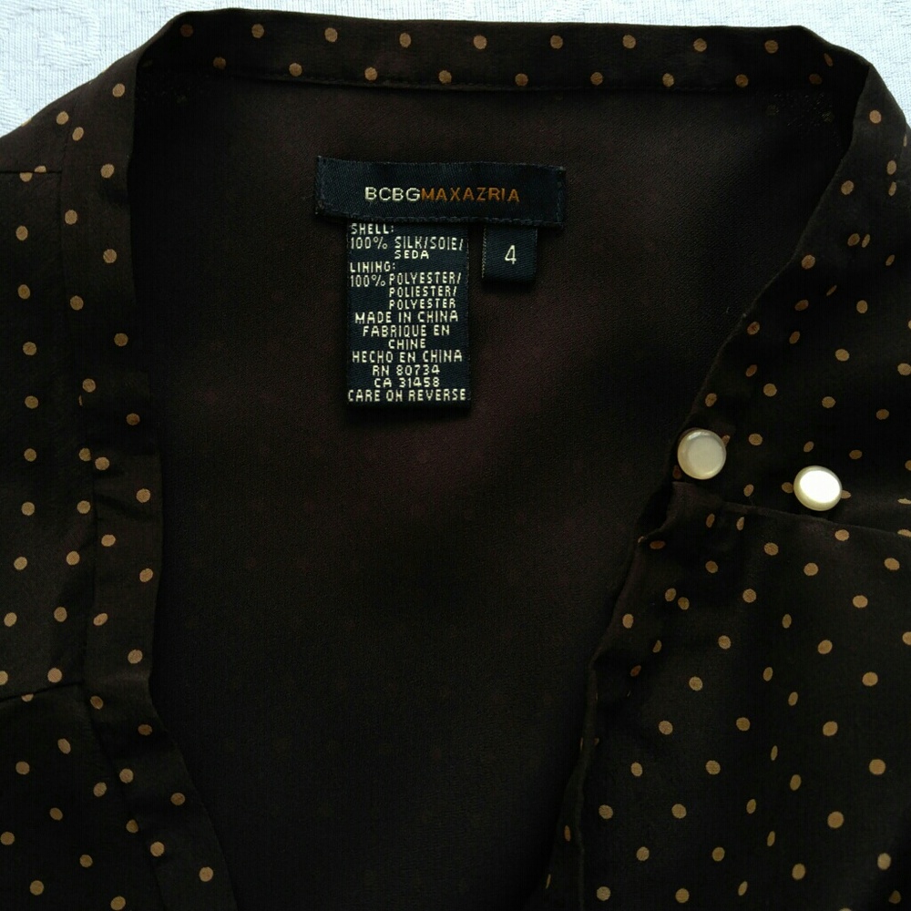 ⭐ BCBG 100% Silk Polka Dot Skirt - Brown - Picture 7 of 7