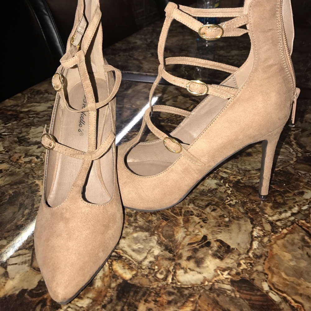 Tan/ Taupe/ Nude ankle heels size 8