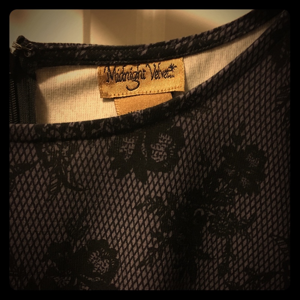 VINTAGE Midnight Blue Lace fitted dress