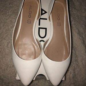 White Aldo flats