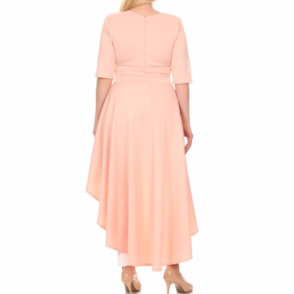 Plus Black Hi Low Peplum Dress Top Blouse Tunic - Picture 3 of 4