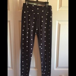 LuLaRoe black & white polka dot leggings