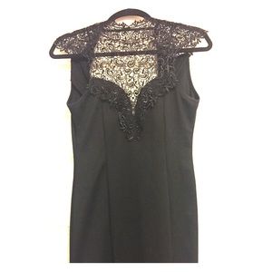 ModCloth black lace-front sheath dress, size L