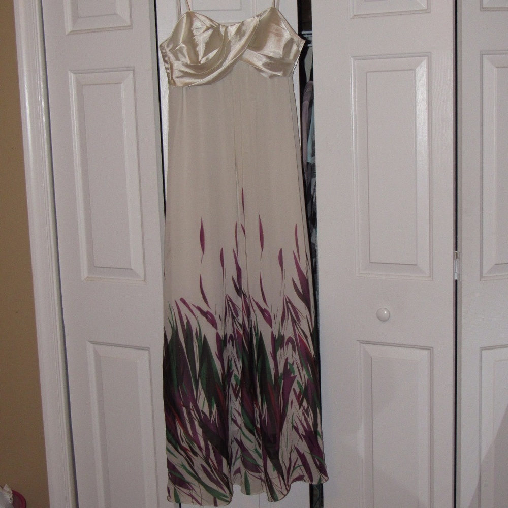 White Maxi Dress With Floral Accents