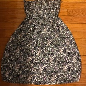 Strapless floral flowy dress