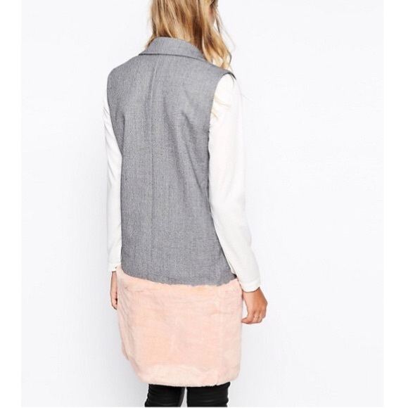 Sister Jane Sleeveless Jacket With Faux Fur Panel - Picture 3 of 5