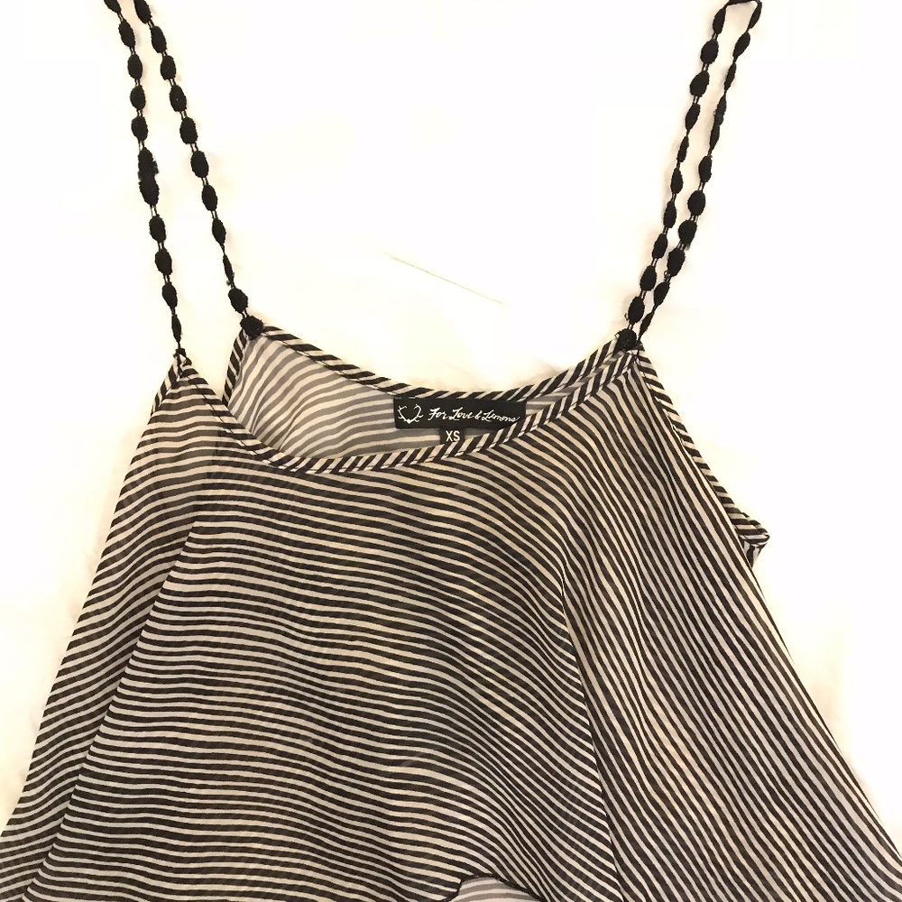 Flouncy black/white striped for love & lemons crop
