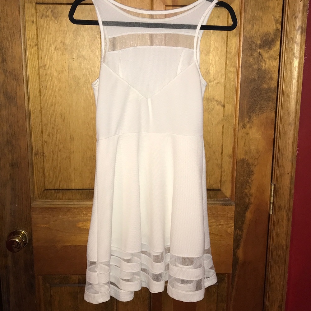 White high neck Circle dress
