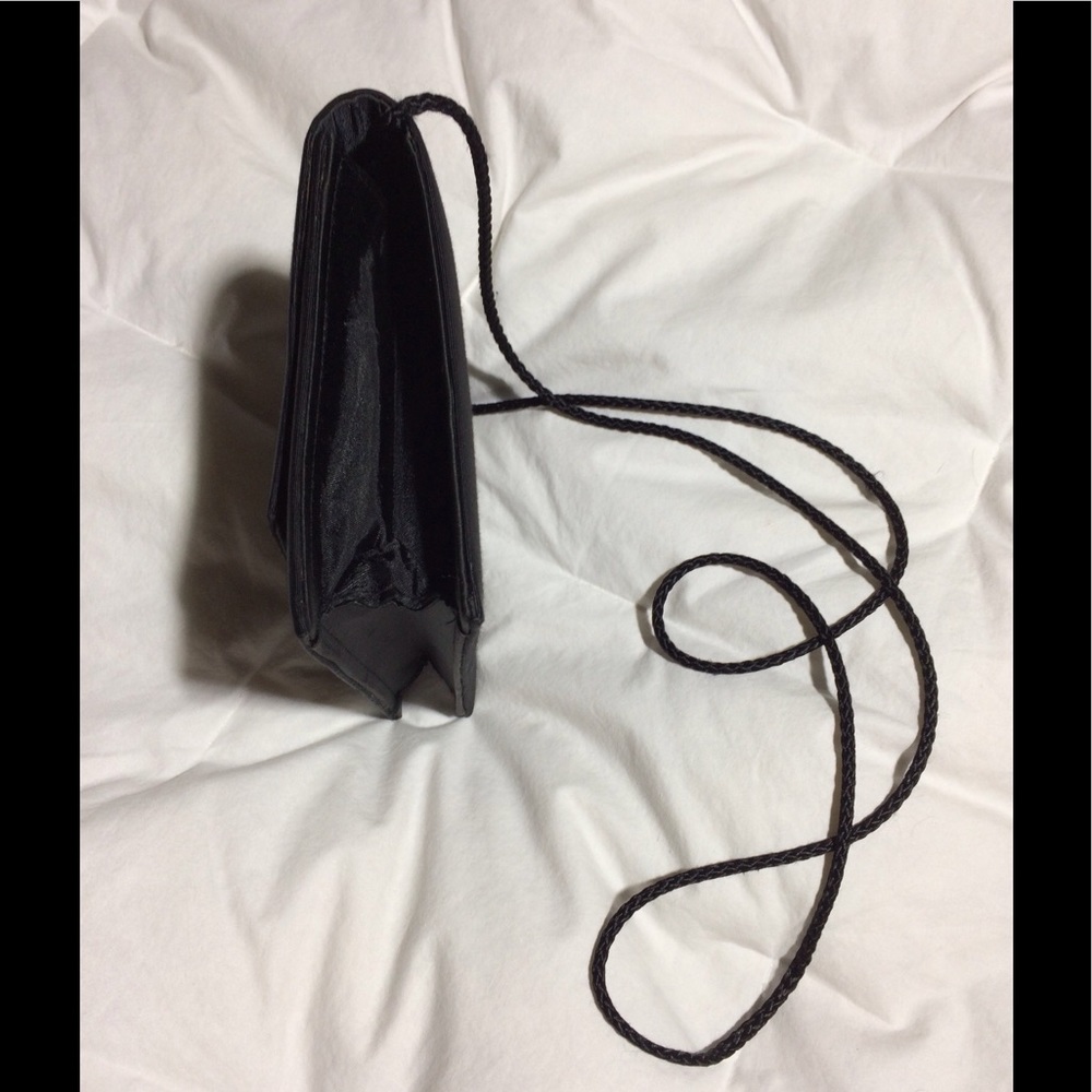 ORIENTAL black fabric crossover evening bag, $15. - Picture 3 of 5