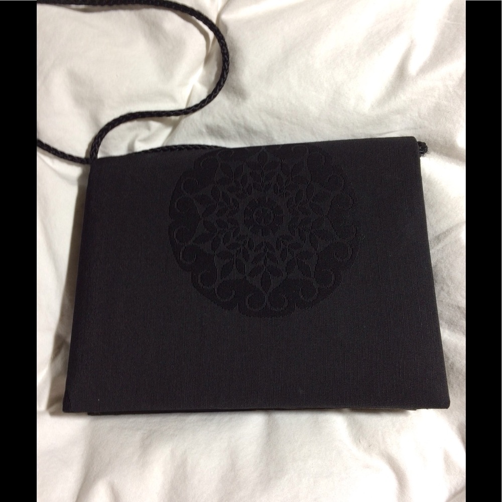 ORIENTAL black fabric crossover evening bag, $15. - Picture 5 of 5