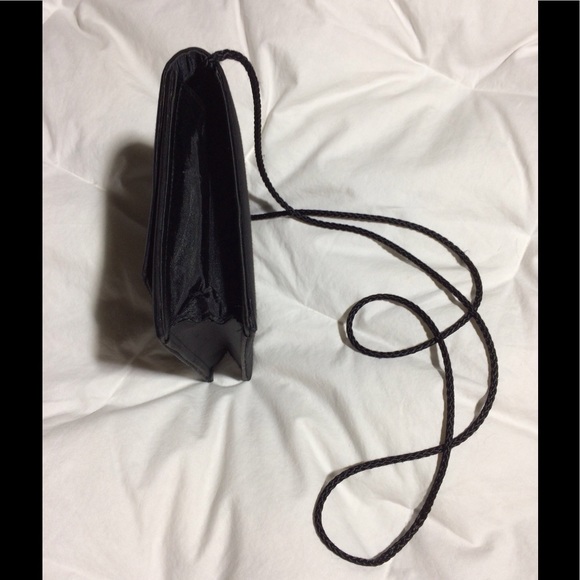 ORIENTAL black fabric crossover evening bag, $15. - Picture 3 of 5