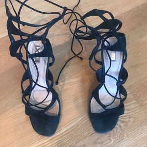 Schutz suede black heels, size 9