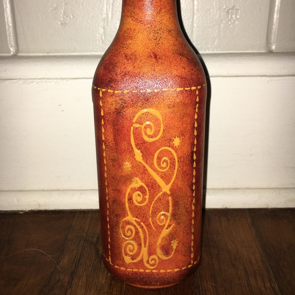 Rustic Leather-like Decorative Bottle