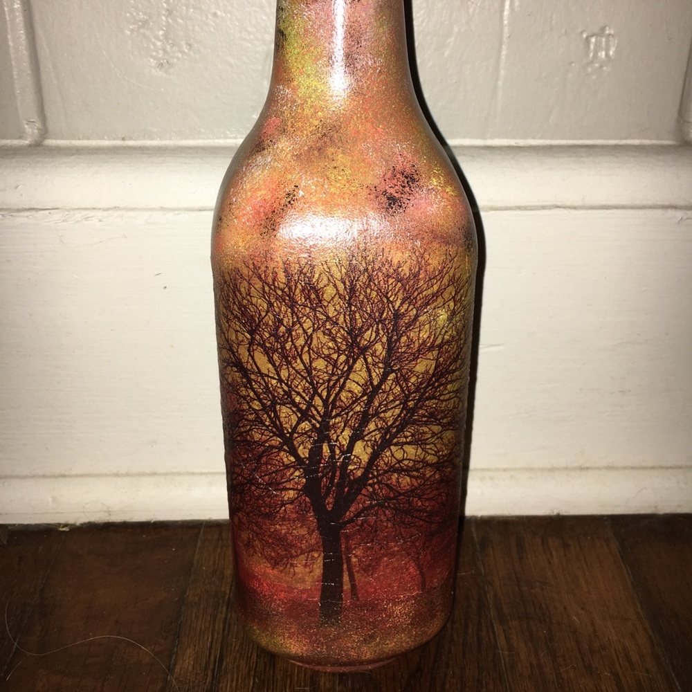 Abandoned Forest Leather-like Decorative Bottle