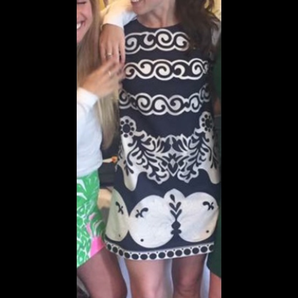 JCrew Blue and White Dress