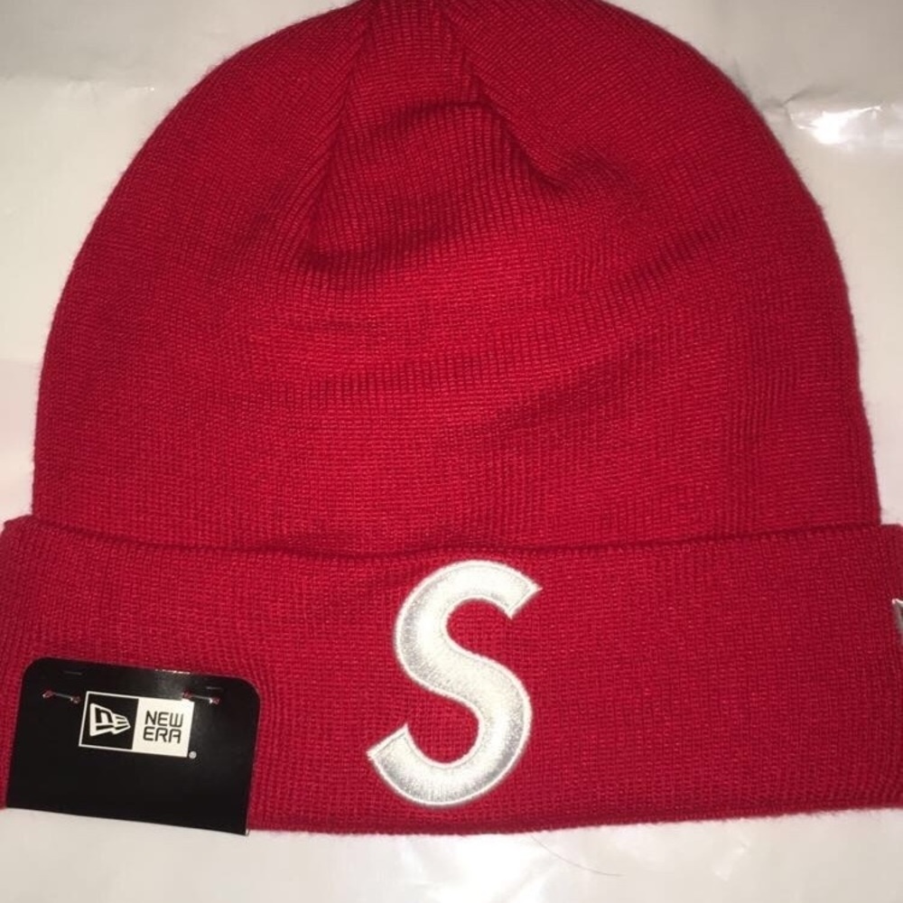 Supreme New Era S Logo Beanie Red/White