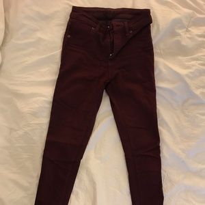 Carmar maroon high-waisted stretch jeans