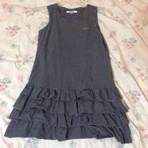 Striped short baby doll dress