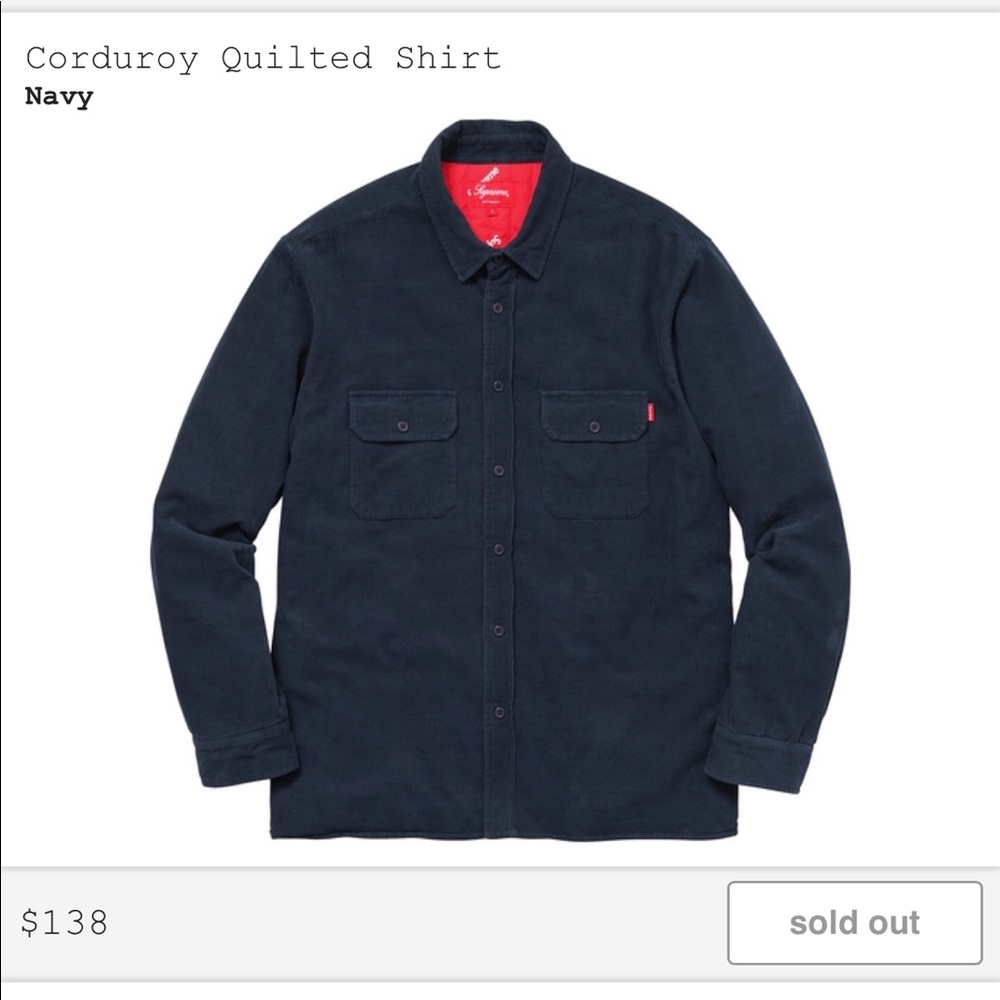 Corduroy Quilted Shirt (NAVY)