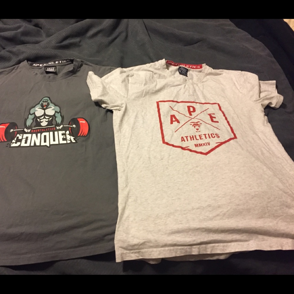 2 ape athletics shirts