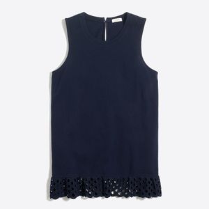 Sleeveless Eyelet Navy JCrew Blouse