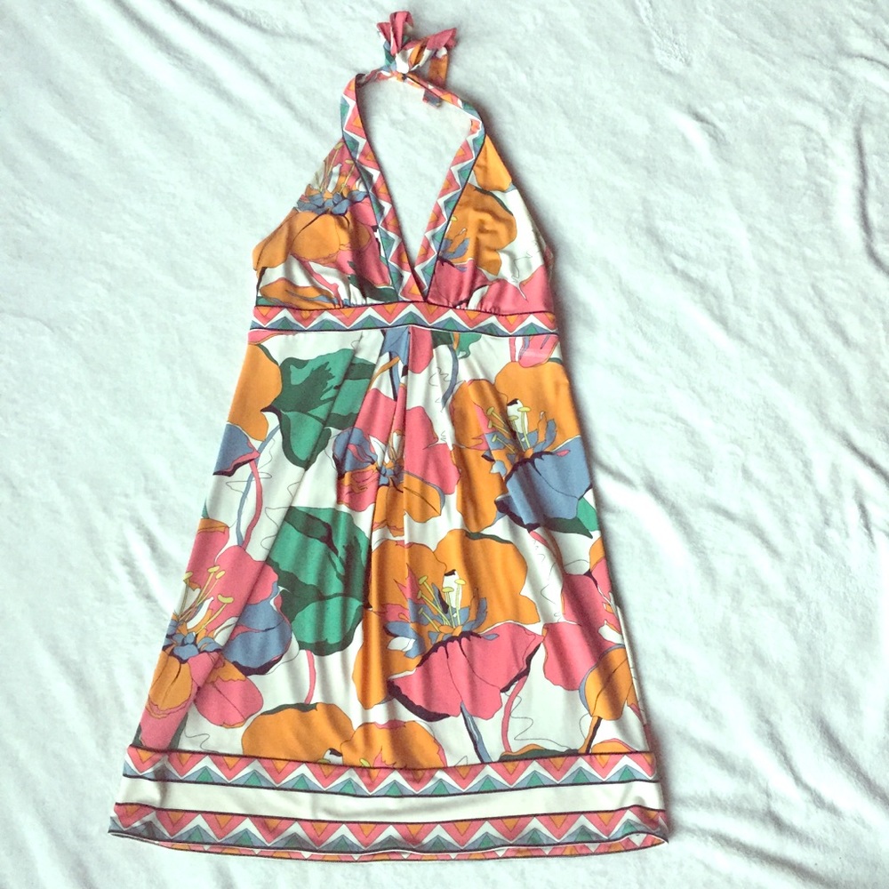 BCBG Floral Halter Dress