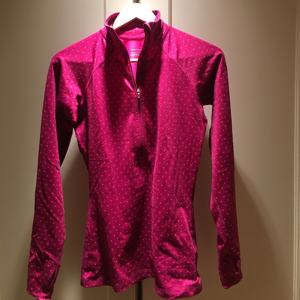 Nike Pro Dri-Fit half-zip in pink dot, size S