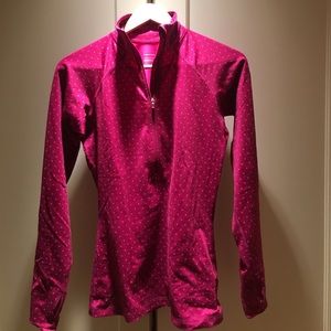 Nike Pro Dri-Fit half-zip in pink dot, size S