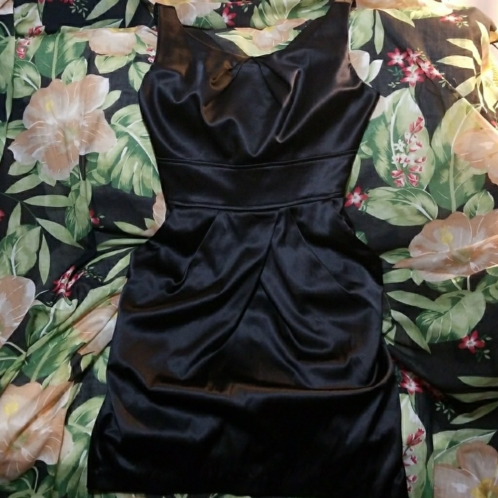 LBD Satin Finish Black Formal Dress