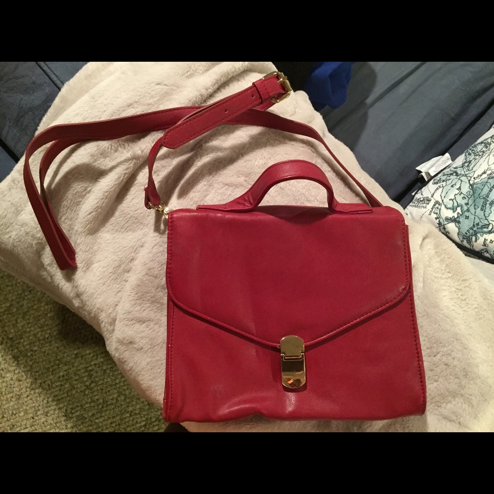 Red shoulder bag