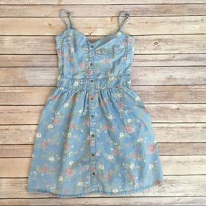 Tinseltown Macy’s Denim Floral Smocked Mini Dress