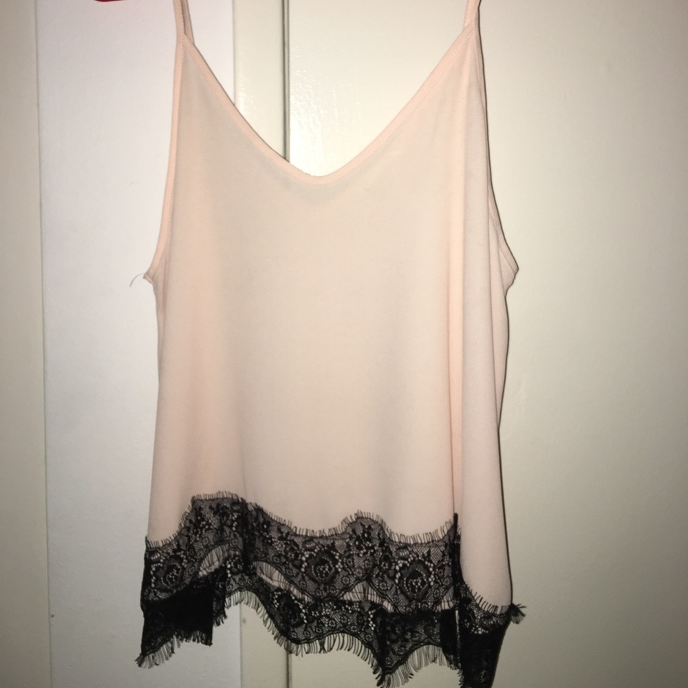 Lace Trim Peach Tank