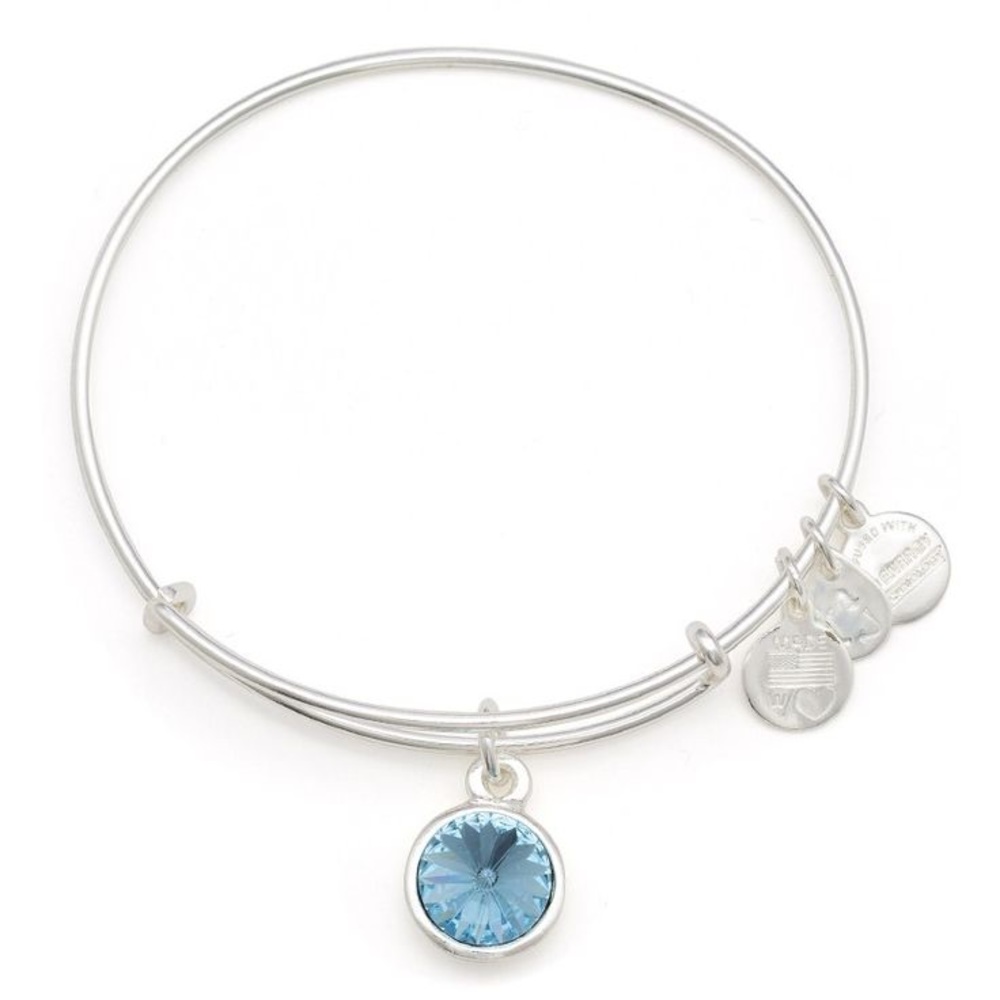 Alex & Ani March (aqua) birthstone bracelet